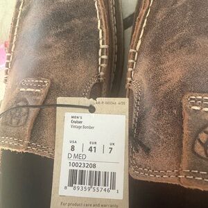 Ariat Men's Brown Leather Slip-On Shoes